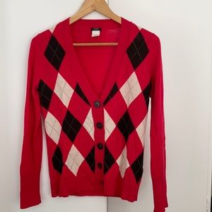 JCrew argyle cardigan v-neck
